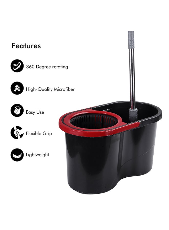 Royalbright Elegant Spin Easy Mop 16L Bucket Capacity 360Degree Rotation Hands Free 100% Micro Fibre Non Splash Made In Turkey Multicolour 48x27x27 Cm