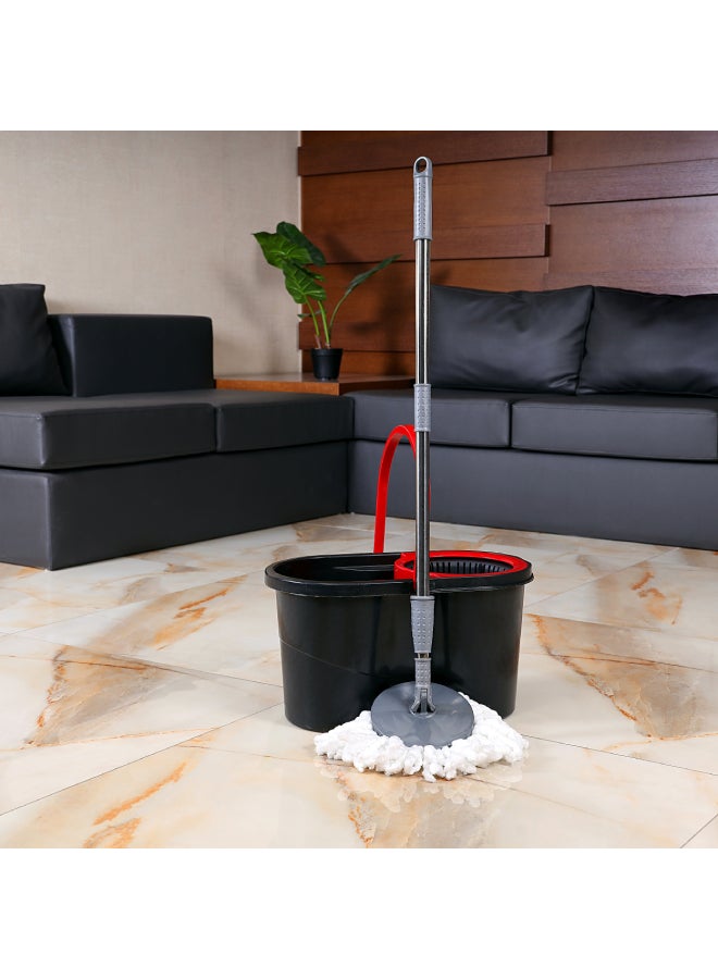 Royalbright Elegant Spin Easy Mop 16L Bucket Capacity 360Degree Rotation Hands Free 100% Micro Fibre Non Splash Made In Turkey Multicolour 48x27x27 Cm