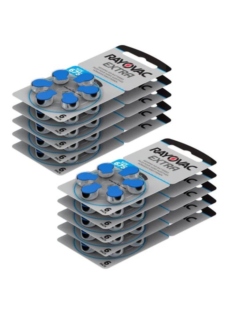 Rayovac Extra (Size 675) Hearing Aid Batteries Zinc-Air 0% Mercury - 60 Pieces