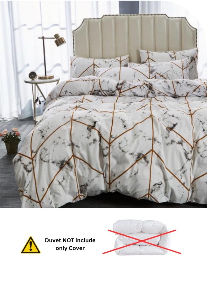 Single size 4 piece without filler bedding set with marble design.