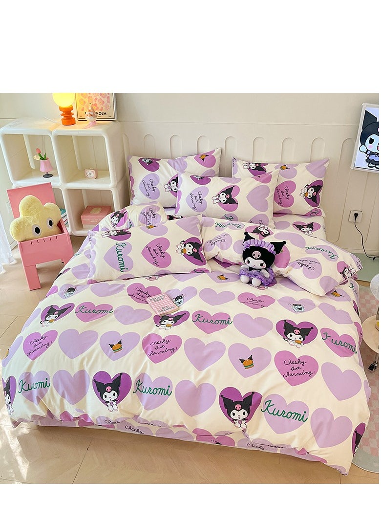 4-Piece Kuromi Cotton Comfortable Set Bed Sheet Set Children'S Day Gift Birthday Gift 200X230cm