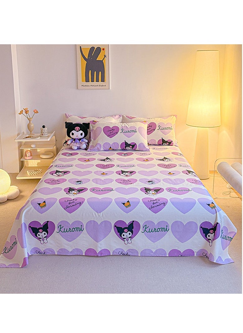 4-Piece Kuromi Cotton Comfortable Set Bed Sheet Set Children'S Day Gift Birthday Gift 200X230cm