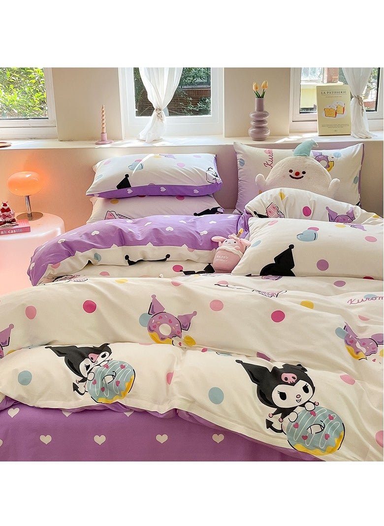 4-Piece Kuromi Cotton Comfortable Set Bed Sheet Set Children'S Day Gift Birthday Gift 200X230cm