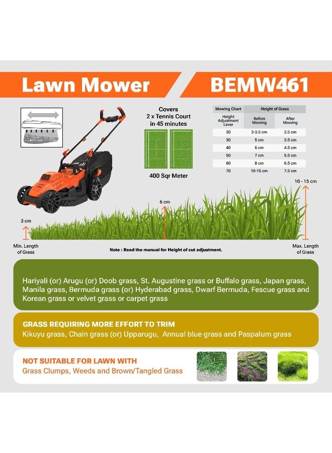 Mower With Ergonomic Handle Orange/Black