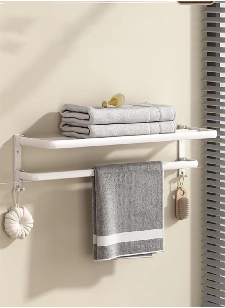 Kutis 1-Piece  Bathroom Organizer Bathroom Shelving Storage Rack Towel Rack Aluminum White 60x20x17cm