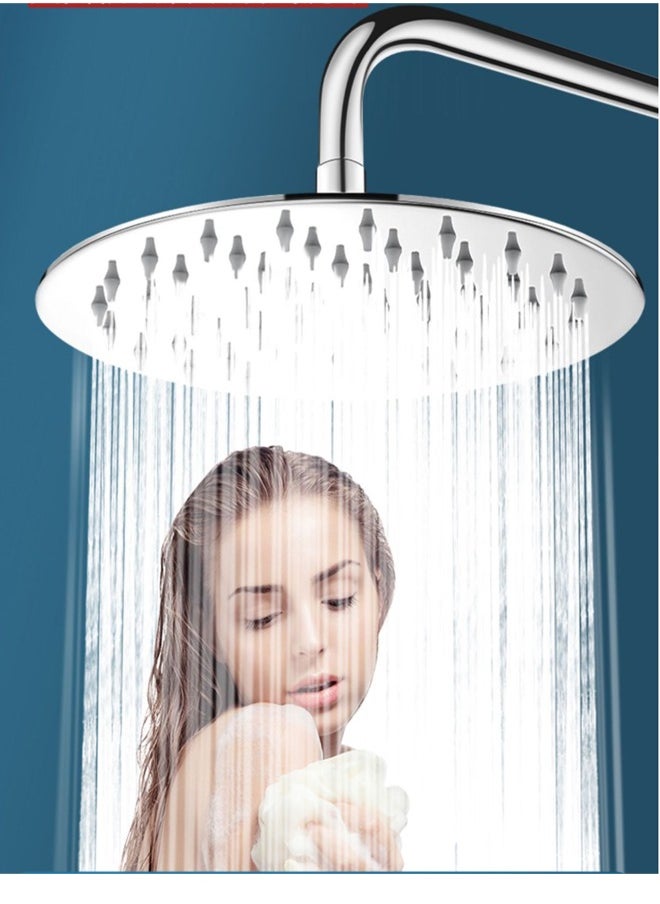 1-Set Stainless Steel Shower Holder Set 3 Settings Adjustment Rainfall Shower Head Handheld Shower Combo Height Adjustable Silver