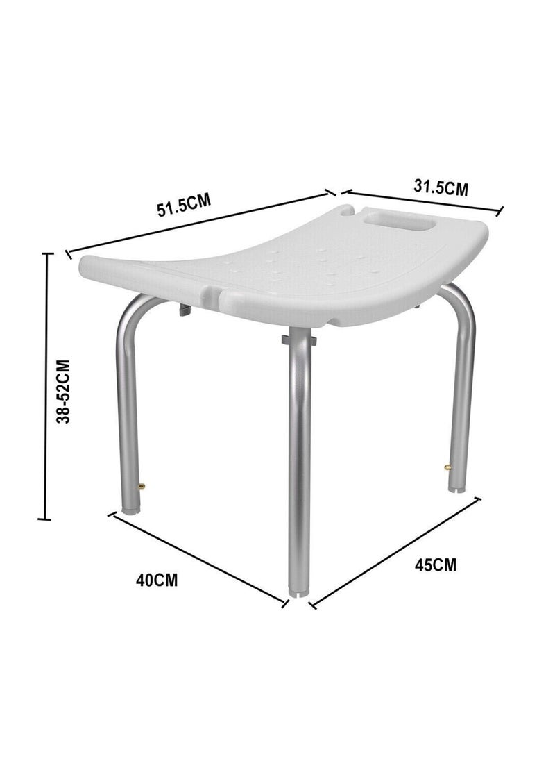Shower Chair Stool Adjustable Nonslip Bathing Bench For Elderly Disabled Lightweight Anti Slip Shower Seat Medical Toilet Seat Bathroom  Bathtub Safety For Senior Injured Pregnant