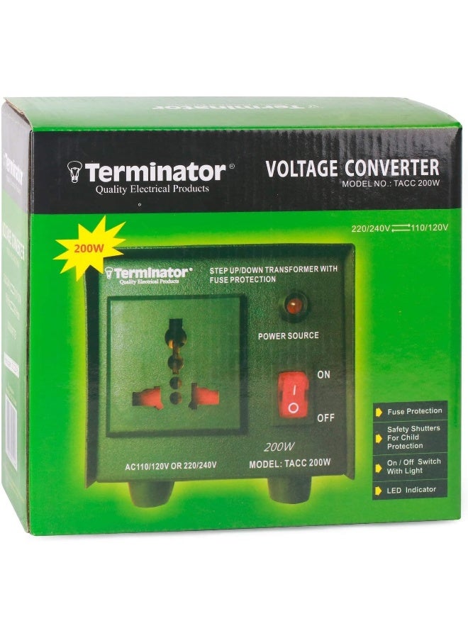 AC To AC Dual Voltage Converter Black