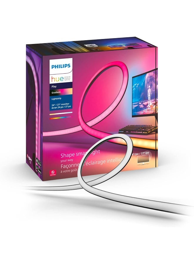 Philips Hue Play Gradient PC Lightstrip [for 24-27 Inch Screens] LED Smart Lighting. Sync for Entertainment, Gaming and Media Multicolour
