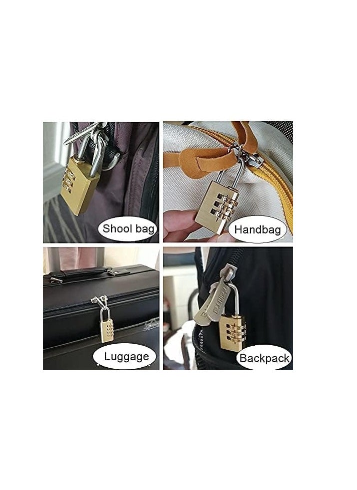 4Pcs 3 Digit Combination Padlock,0.91 Inch Long Shackle Resettable Padlock