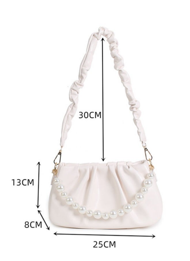 Women's Fashionable Pearl Shoulder Bag, Multifunctional Trendy Carrying Bag Handbag Tote Bag, Chain Crossbody Bag Side Bag Sling Bag for Teenagers and Youth