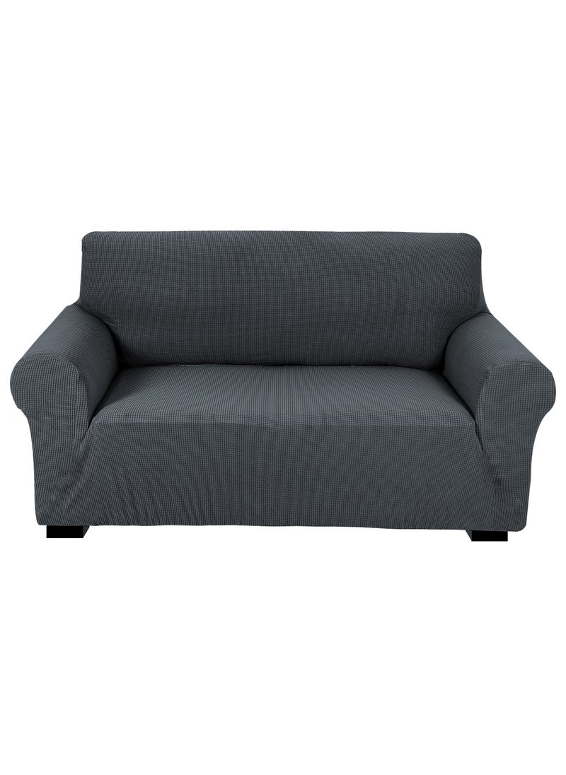 Stretch Fit 7 Seater Sofa Cover Set 3211 Combination Soft Brushed Fabric Couch Cover Exquisitely Full Coverage Furniture Protector Slipcover Seven Seater Fits on Standard and Recliner Sofa Grey