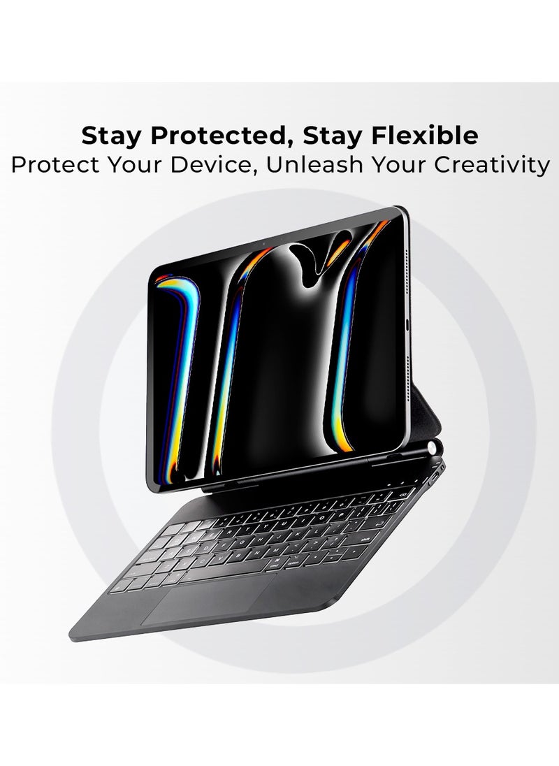 Keyboard Case for iPad Pro 13 inch M4 2024 with Backlit Keys Detachable Keyboard Trackpad and Smart Connector and Adjustable Viewing Angles