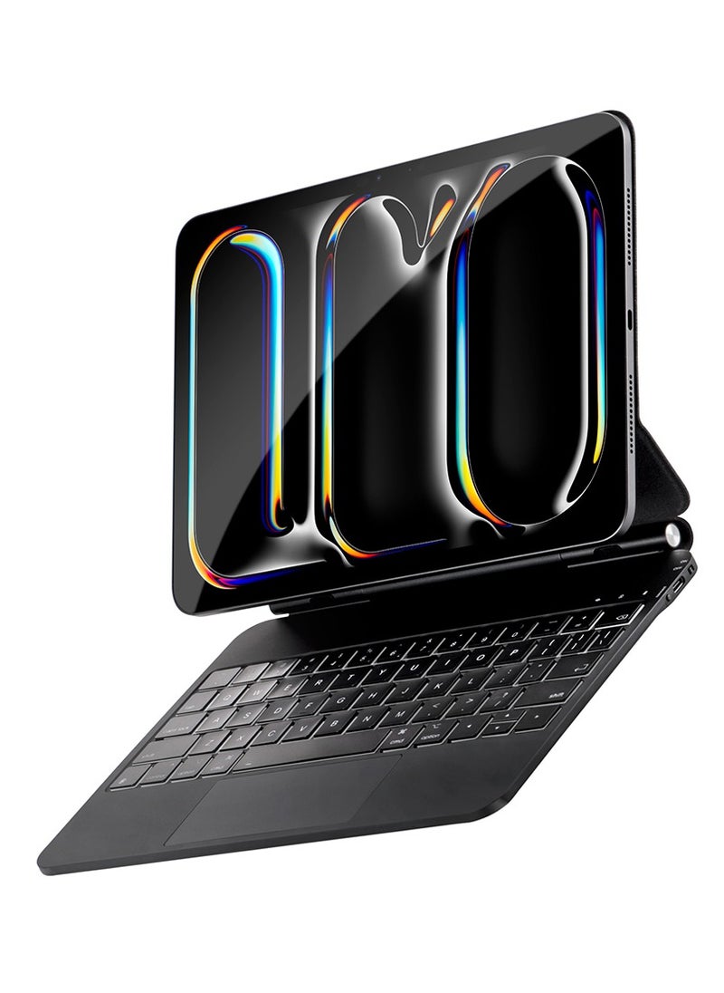 Magic Keyboard Case for iPad Pro 11-inch 2018, 2020, 2021, 2022, 2023 with Backlit Keys, Trackpad, and Adjustable Viewing Angles