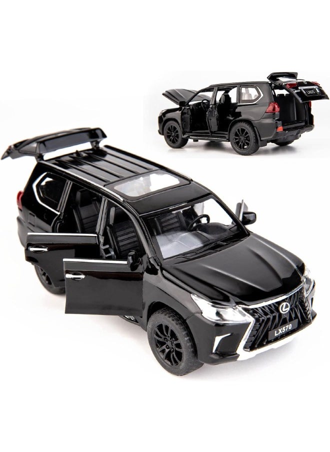 1:32 Alloy Collectible LEXUS LX570 Car Model Toy, Diecast Zinc Alloy LX570 Pull Back Collectible Toy Car,  Sound and Light Pull Back Model Car for Kids Boy Girl Gift 16cm*6cm*7cm