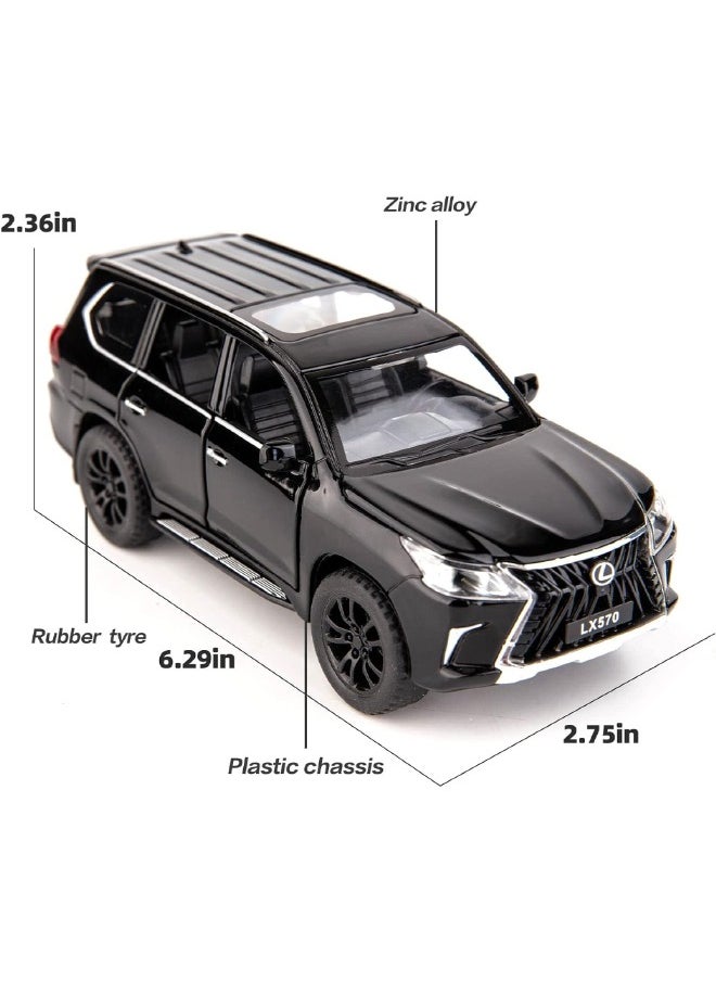 1:32 Alloy Collectible LEXUS LX570 Car Model Toy, Diecast Zinc Alloy LX570 Pull Back Collectible Toy Car,  Sound and Light Pull Back Model Car for Kids Boy Girl Gift 16cm*6cm*7cm