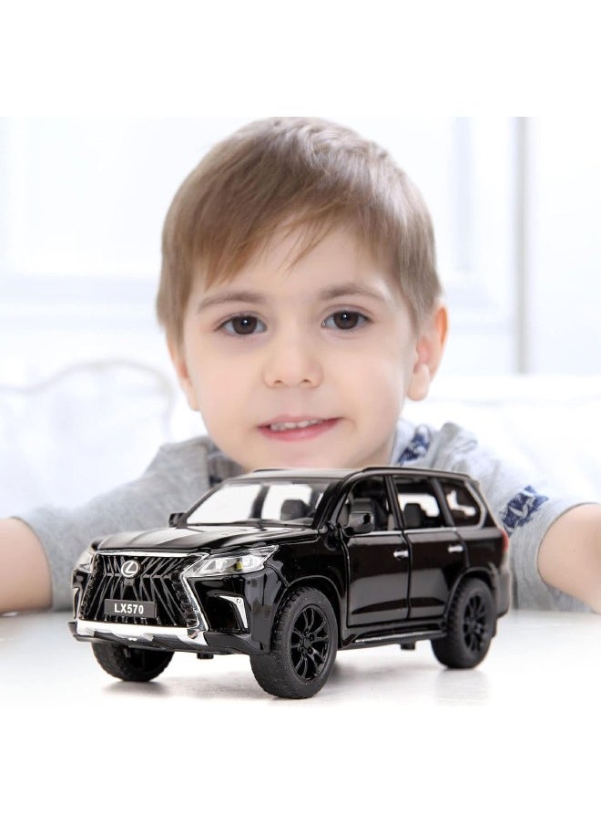 1:32 Alloy Collectible LEXUS LX570 Car Model Toy, Diecast Zinc Alloy LX570 Pull Back Collectible Toy Car,  Sound and Light Pull Back Model Car for Kids Boy Girl Gift 16cm*6cm*7cm