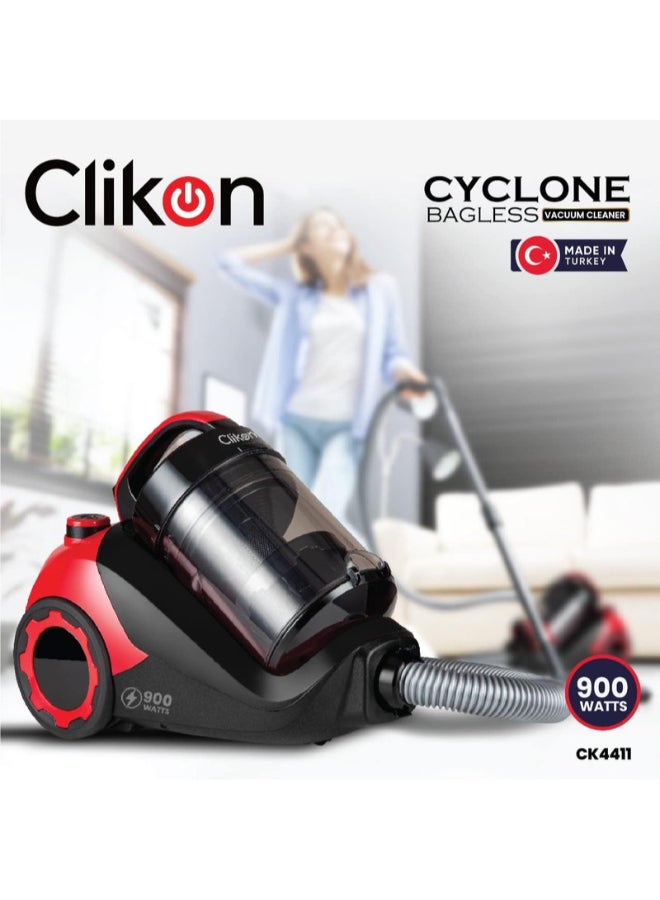 Cyclone Bagless Vacuum cleaner High Suction power 1000 Watts CK4411 Red and Black