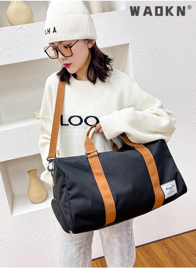 Unisex New Canvas Travel Bag Shoulder Bag Large Capacity Sports Fitness Bag Fashion Portable Short-distance Business Travel Light Luggage