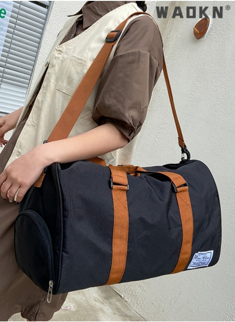 Unisex New Canvas Travel Bag Shoulder Bag Large Capacity Sports Fitness Bag Fashion Portable Short-distance Business Travel Light Luggage