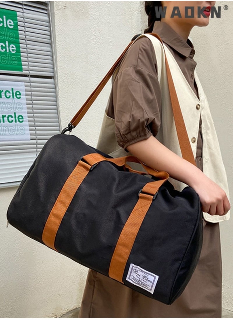 Unisex New Canvas Travel Bag Shoulder Bag Large Capacity Sports Fitness Bag Fashion Portable Short-distance Business Travel Light Luggage