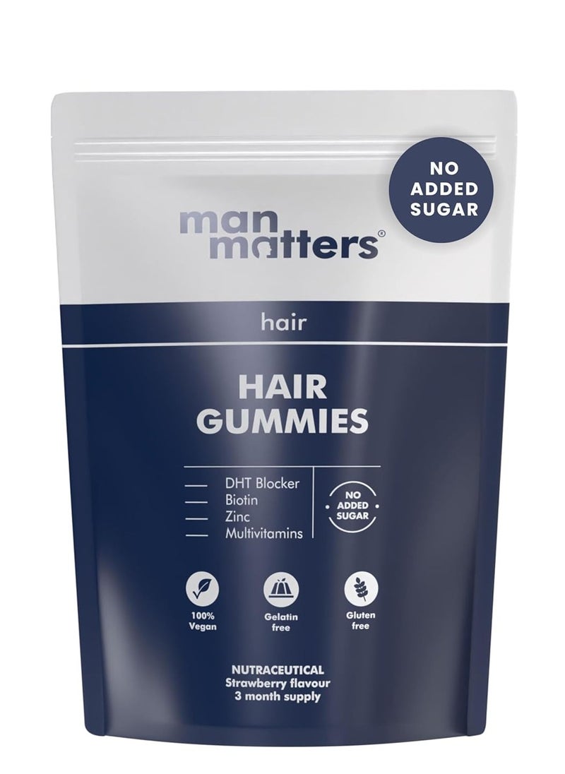 Hair Gummies  90N With Biotin DHT Blockers  Vitamin A C E Fibre and Zinc  For Stronger and Healthier Hair  Strawberry Flavour  100% Vegan and Gut Friendly