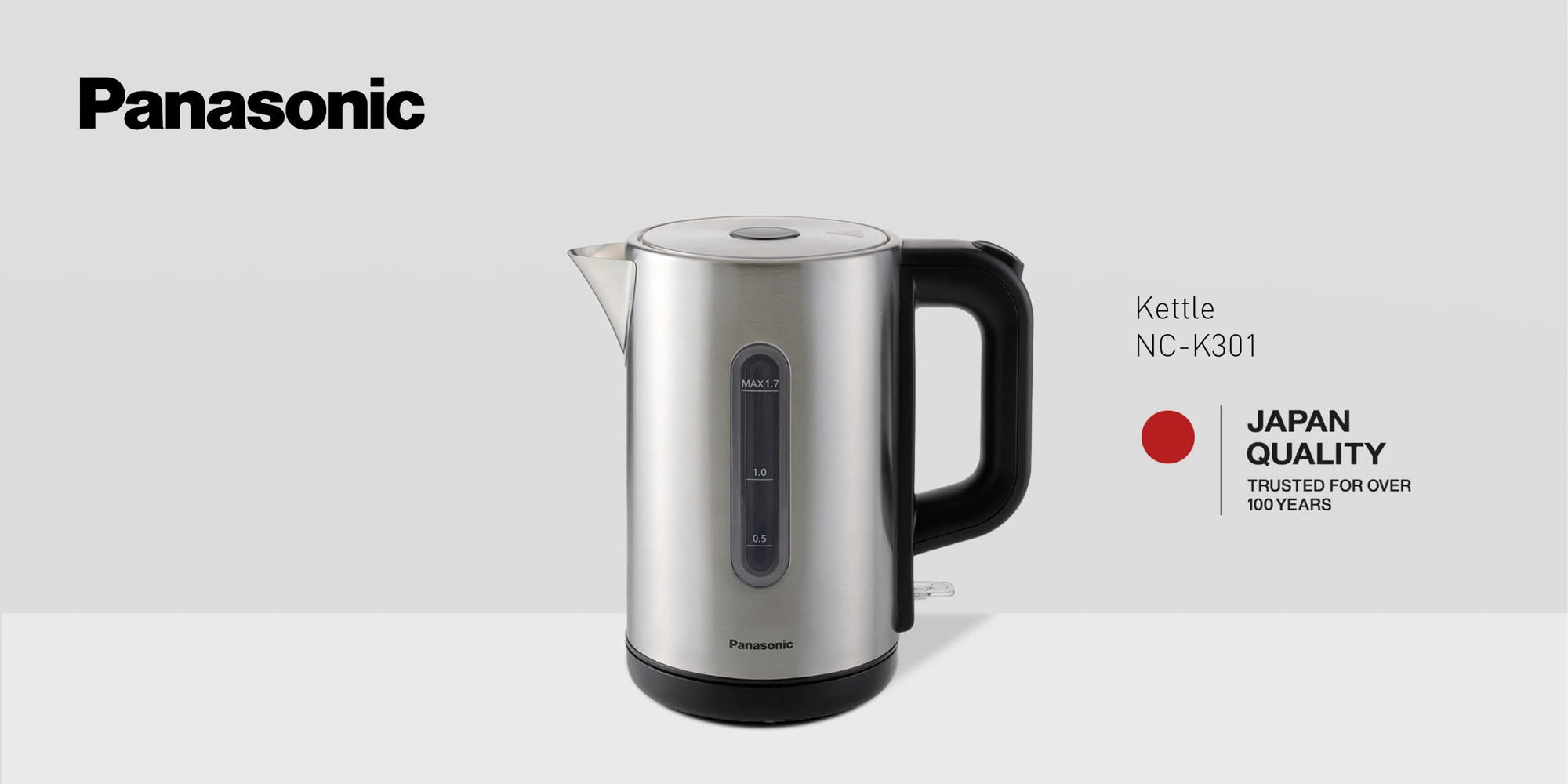 Kettle With Cylindrical Body 1.7 L 2200 W NC-K301STB Silver