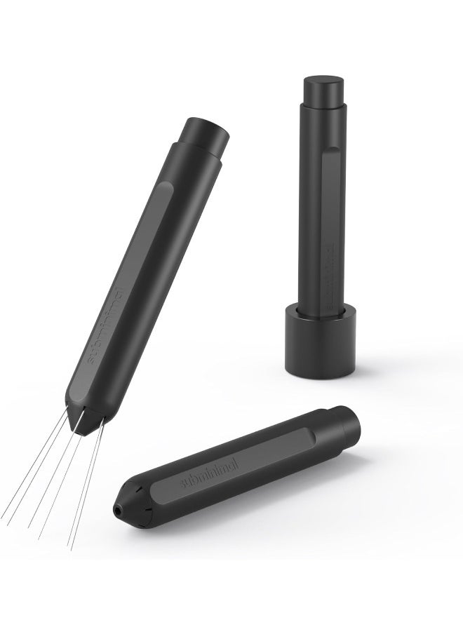 Flick WDT Tool -Pen Design- Espresso Making Tool- Fine Needles Spring-Loaded Auto Hide Needles ,Safe Easy To Use ,Dual Stand In The Box - Black