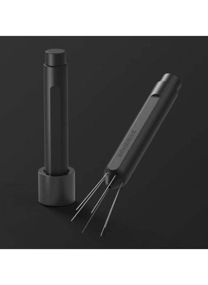 Flick WDT Tool -Pen Design- Espresso Making Tool- Fine Needles Spring-Loaded Auto Hide Needles ,Safe Easy To Use ,Dual Stand In The Box - Black