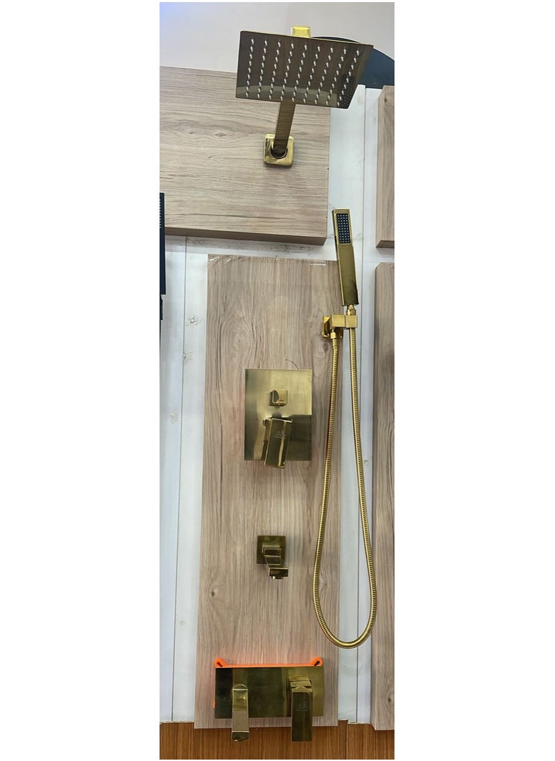 Square concealed shower mixer, Bagno Gold 9063-1MG