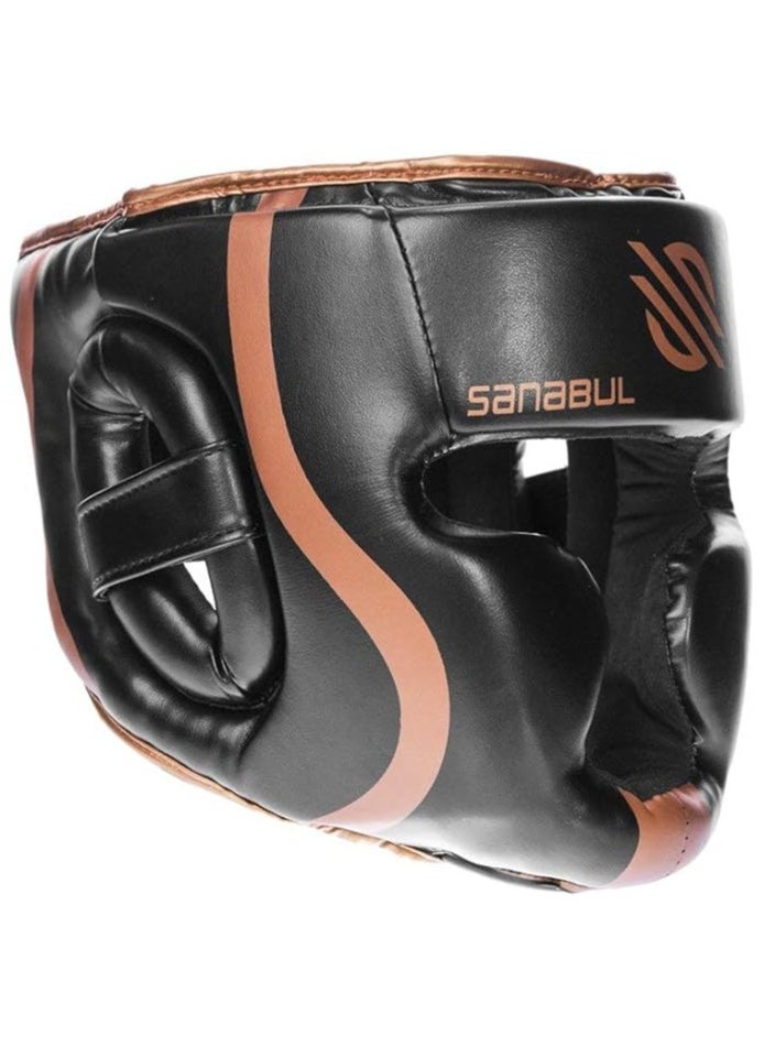 Essential Boxing Headgear for Men & Women | Muay Thai and MMA Headgear | Sparring Headgear | Boxing Head Gear with Full Face Coverage (Copper, S/M)