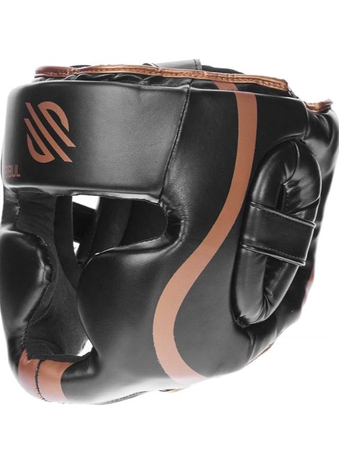 Essential Boxing Headgear for Men & Women | Muay Thai and MMA Headgear | Sparring Headgear | Boxing Head Gear with Full Face Coverage (Copper, S/M)