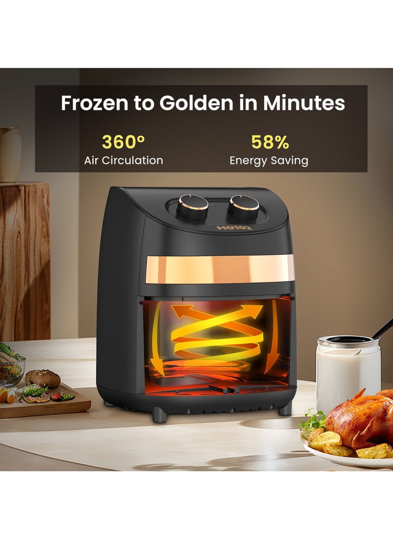 Air Fryer No Pre-Heat Needed, Oil-Free Crispy And Healthy Cooking, With Adjustable Temperature Control 3.5L 1500W Black