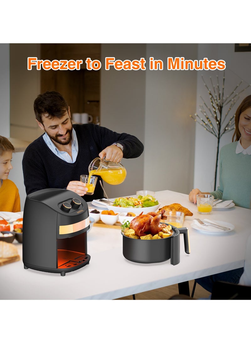 Air Fryer No Pre-Heat Needed, Oil-Free Crispy And Healthy Cooking, With Adjustable Temperature Control 3.5L 1500W Black