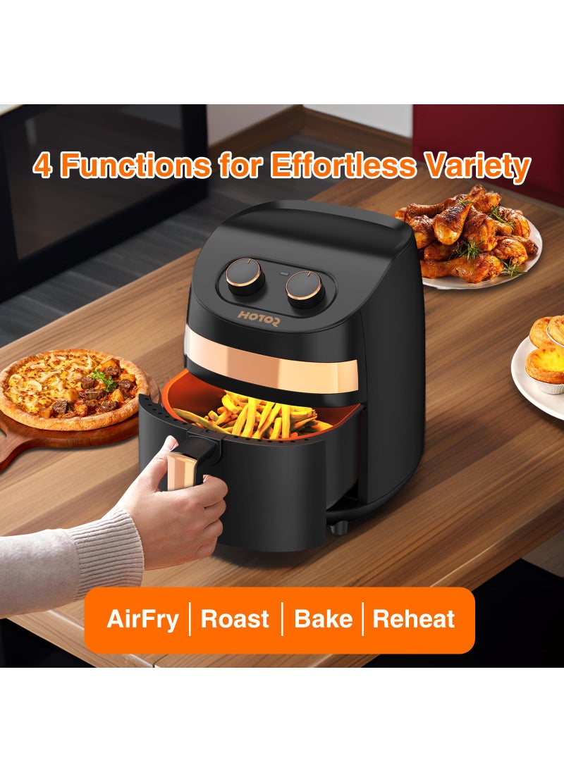 Air Fryer 3.5L with Timer Temperature Adjustable Control 8 Preset Programs 60 Recipes Air Fryersfor Frying, Grilling, Roasting, Baking (Black)