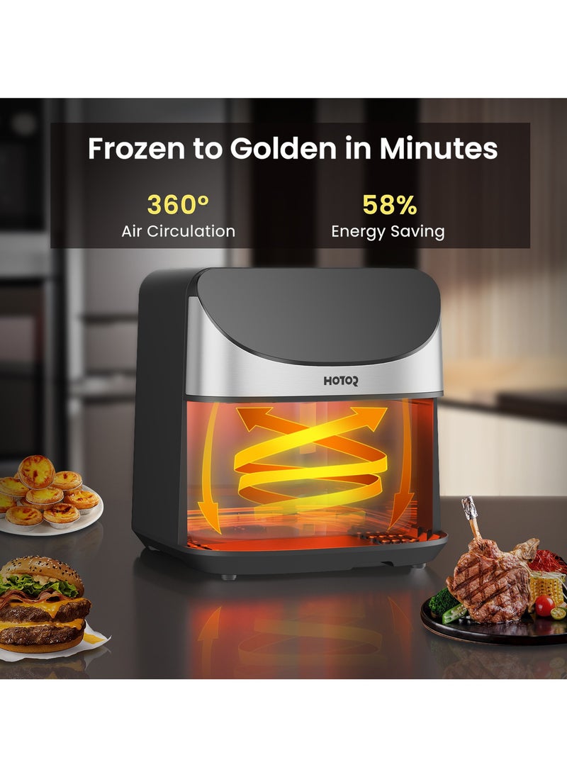 Touch Air Fryer, Oil Free Cooking Air Fryer With Digital Control Panel Display 1700W Black 8L Family Size, One-Touch Digital Control Presets, French Fries, Chicken, Meat, Fish,