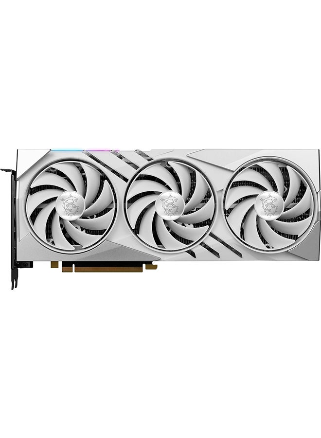 GeForce RTX 4070 Ti GAMING X SLIM 12GB GDDR6X Graphics Card, 2730 MHz Boost Clock, 7680 CUDA Cores, 21Gbps Memory Speed, PCIe Gen 4, HDMI 2.1/DisplayPort, 4K & 8K Ready, G-SYNC Technology, 912-V513-466 White