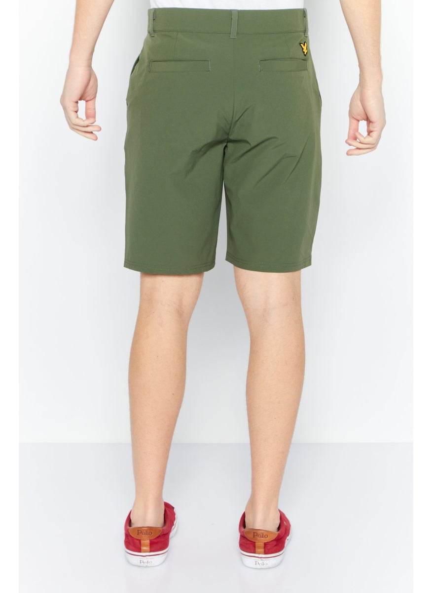 Men Sportswear Fit Brand Logo Golf Shorts, Cactus Green