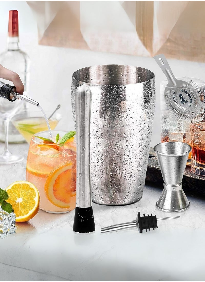 7-Piece Boston Cocktail Shaker Set – Stainless Steel Professional Mixing Tools for Home and Bar Use