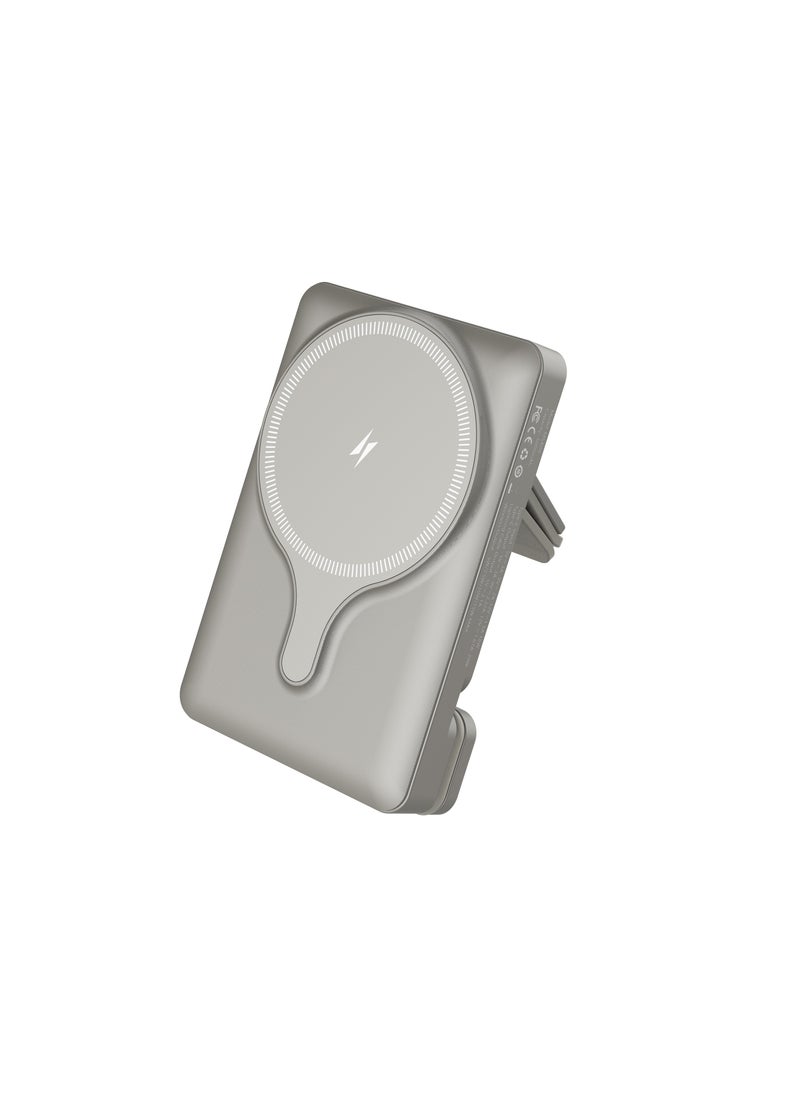 5000mAh Power Bank MagSafe Charging Air-Vent Mount/ 20W Power Delivery- Titanium
