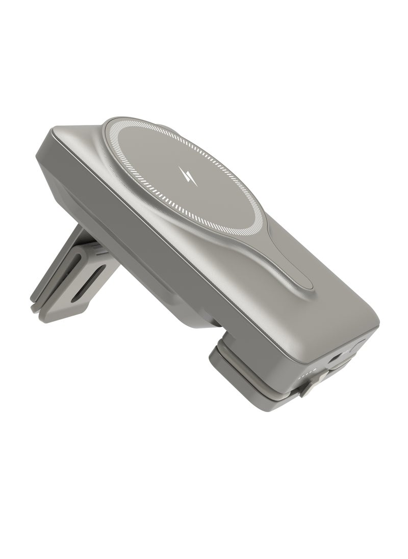 5000mAh Power Bank MagSafe Charging Air-Vent Mount/ 20W Power Delivery- Titanium