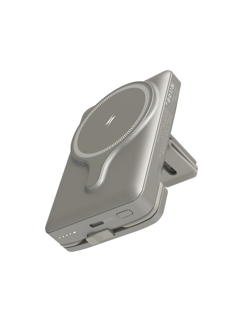 5000mAh Power Bank MagSafe Charging Air-Vent Mount/ 20W Power Delivery- Titanium