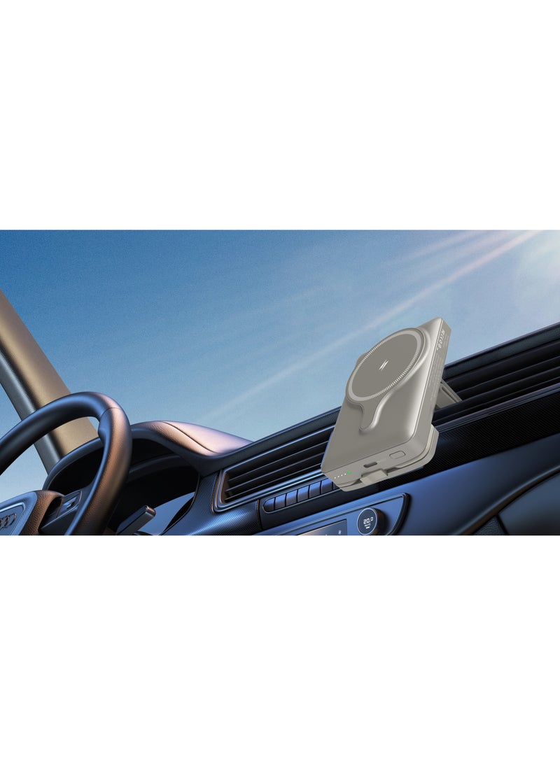 5000mAh Power Bank MagSafe Charging Air-Vent Mount/ 20W Power Delivery- Titanium