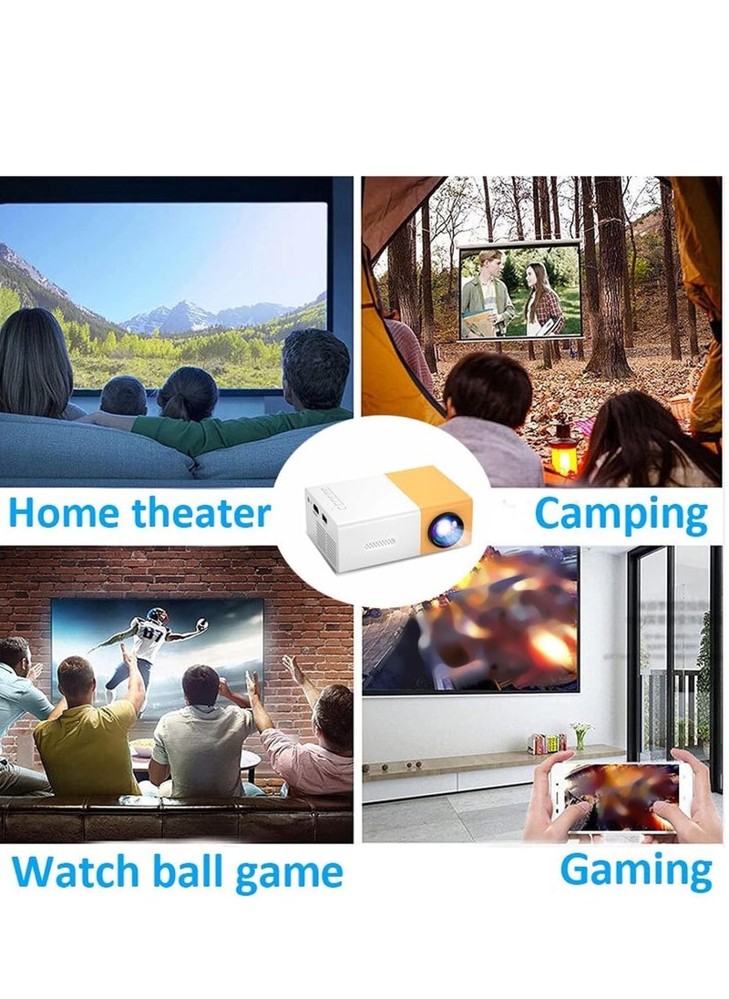 Mini Portable Projector, 1080P Full HD Video Projector Built in HIFI Speaker Compatible with HDMI, USB, Audio, TF Card, AV and Remote Control, Home Theater Movie Projector Compatible with iOS/Android