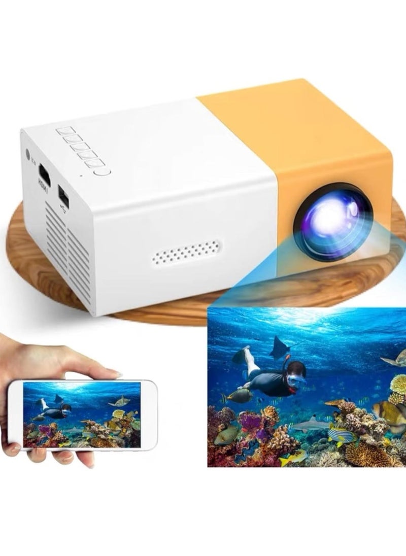 Mini Portable Projector, 1080P Full HD Video Projector Built in HIFI Speaker Compatible with HDMI, USB, Audio, TF Card, AV and Remote Control, Home Theater Movie Projector Compatible with iOS/Android