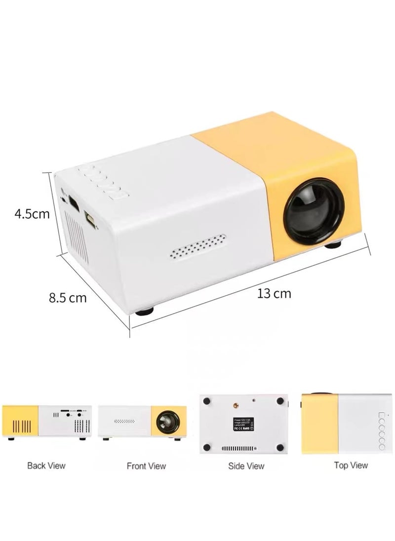 Mini Portable Projector, 1080P Full HD Video Projector Built in HIFI Speaker Compatible with HDMI, USB, Audio, TF Card, AV and Remote Control, Home Theater Movie Projector Compatible with iOS/Android