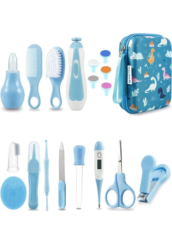 Portable Baby Healthcare and Grooming Kit, 20PCS Baby Care Kit with Premium-Quality Materials, Newborn Nursery Health Care Set for Newborn Infant Toddlers Baby Boys Girls Kids 0-3 Years, Suitable for Outgoing and Traveling(Blue)