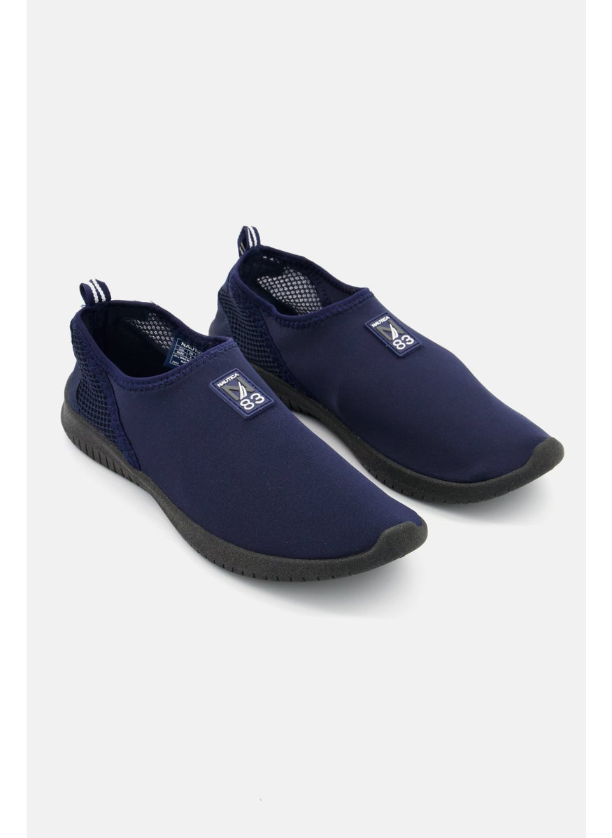 Men Slip On Brand Logo Casual Shoes, Navy