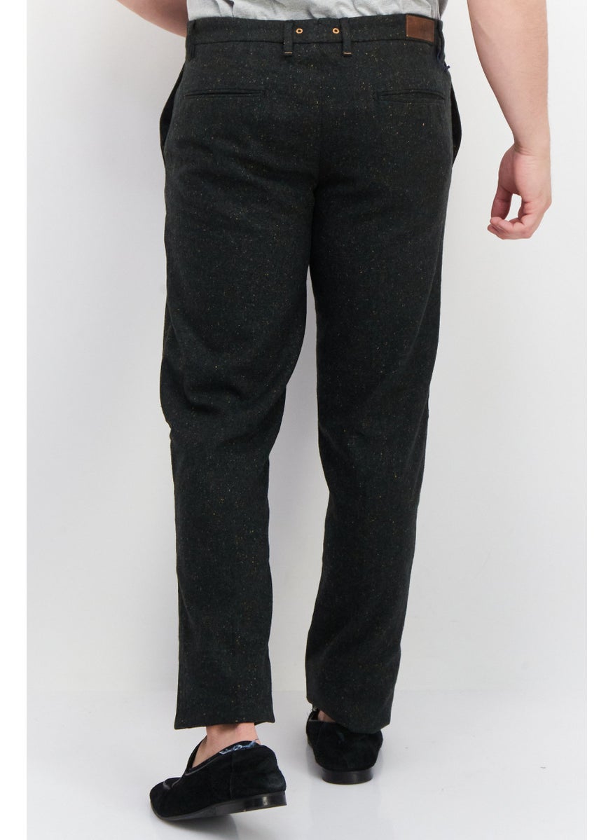 Men Regular Fit Textured Chino Pants, Olive
