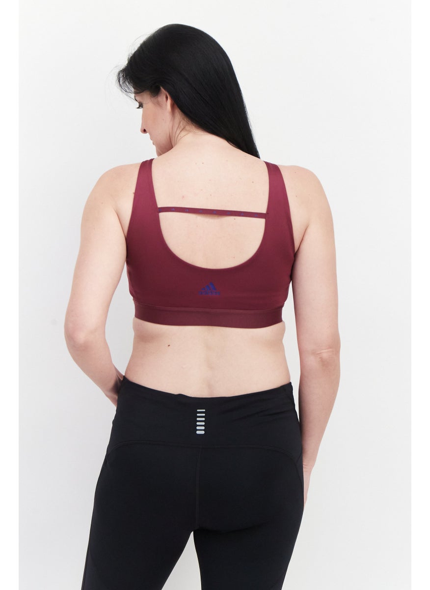 Women Sportswear Fit Sleeveless Padded Sports Bra, Maroon